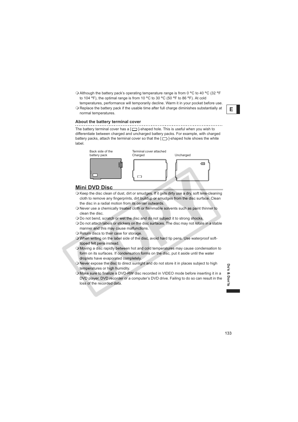 Mini dvd disc | Canon DC20  EN User Manual | Page 133 / 148