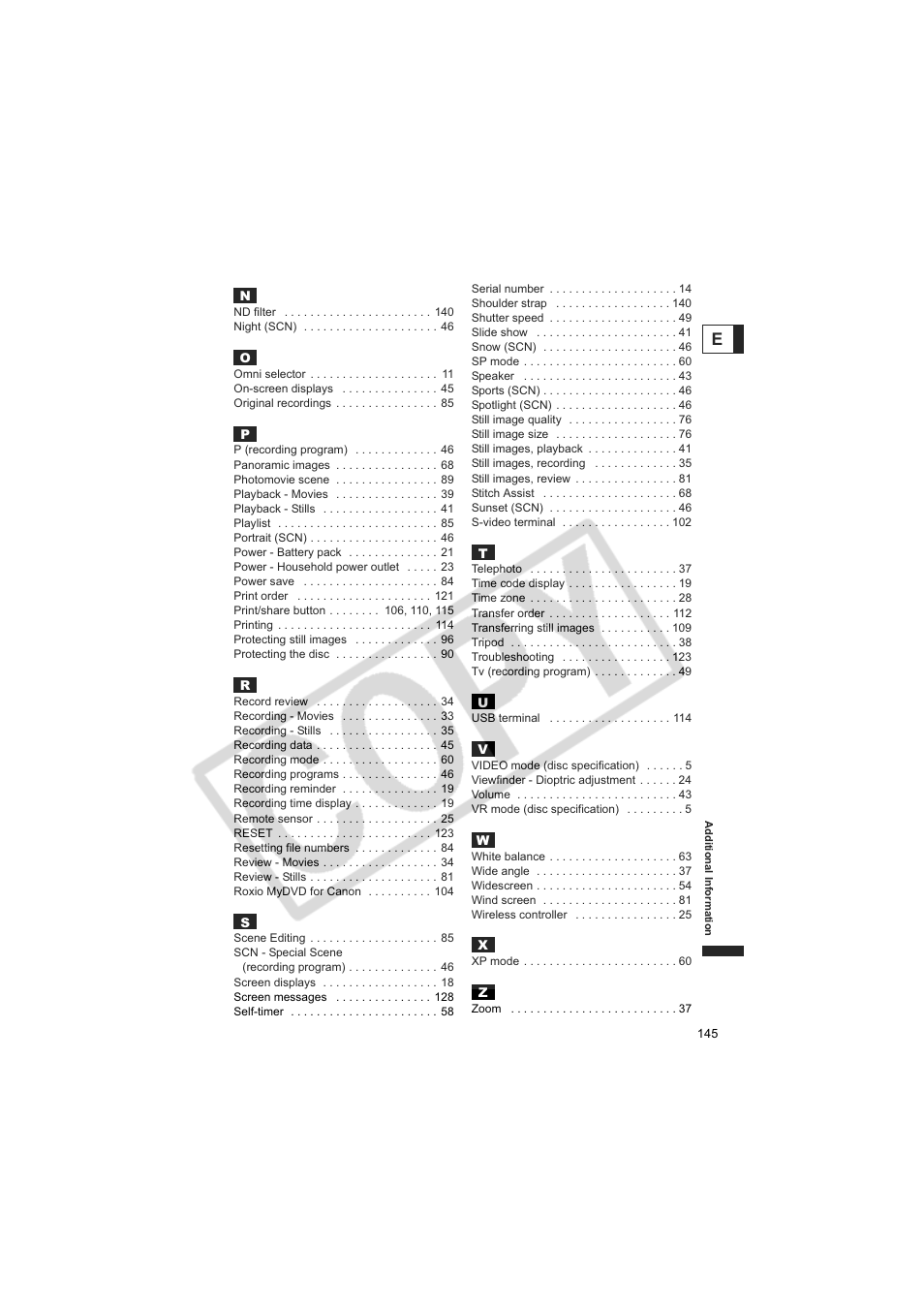 Canon DC20  EN User Manual | Page 145 / 148