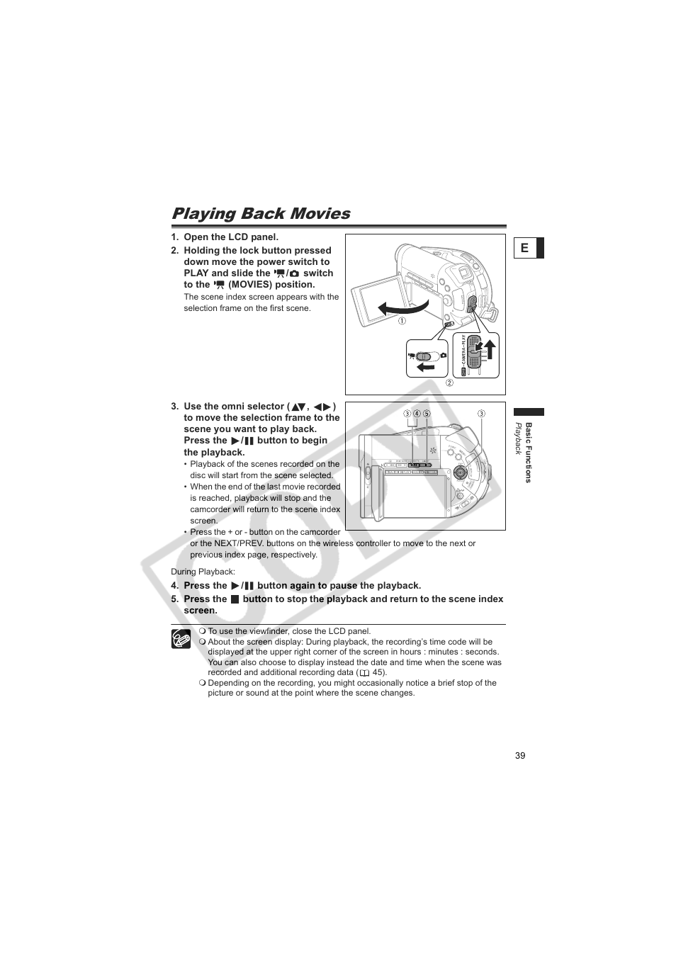 Playing back movies | Canon DC20  EN User Manual | Page 39 / 148