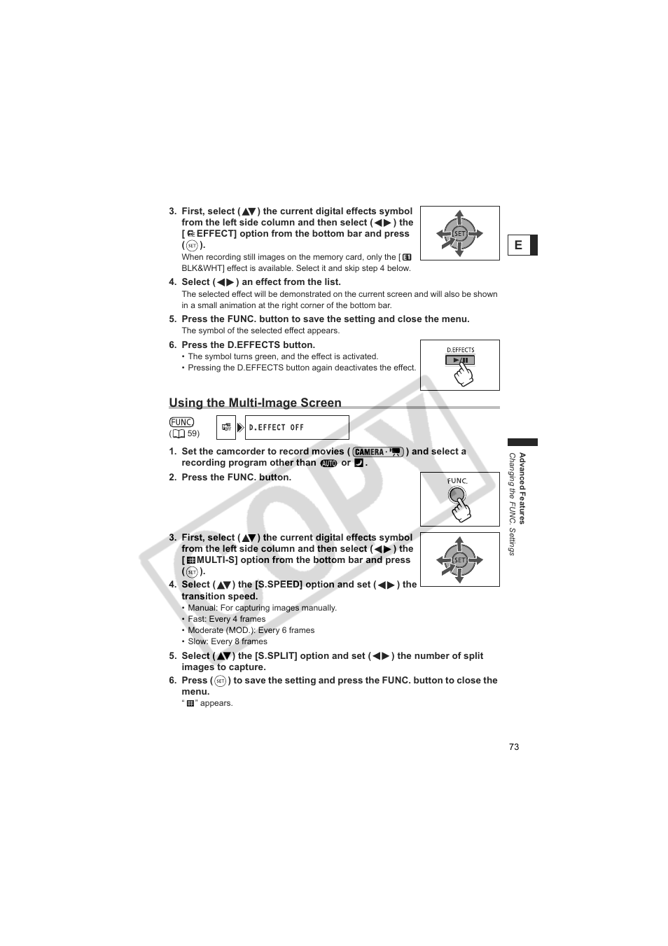 Using the multi-image screen | Canon DC20  EN User Manual | Page 73 / 148