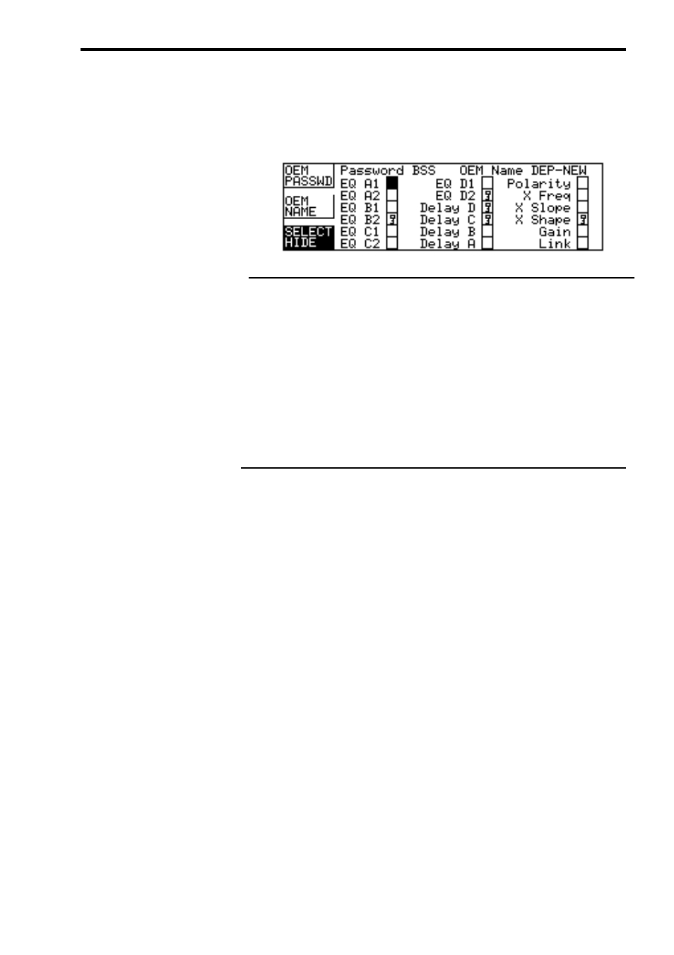 6 oem hide screen oem hide screen | BSS Audio FDS-388 OMNIDRIVE Owner's Manual User Manual | Page 47 / 66