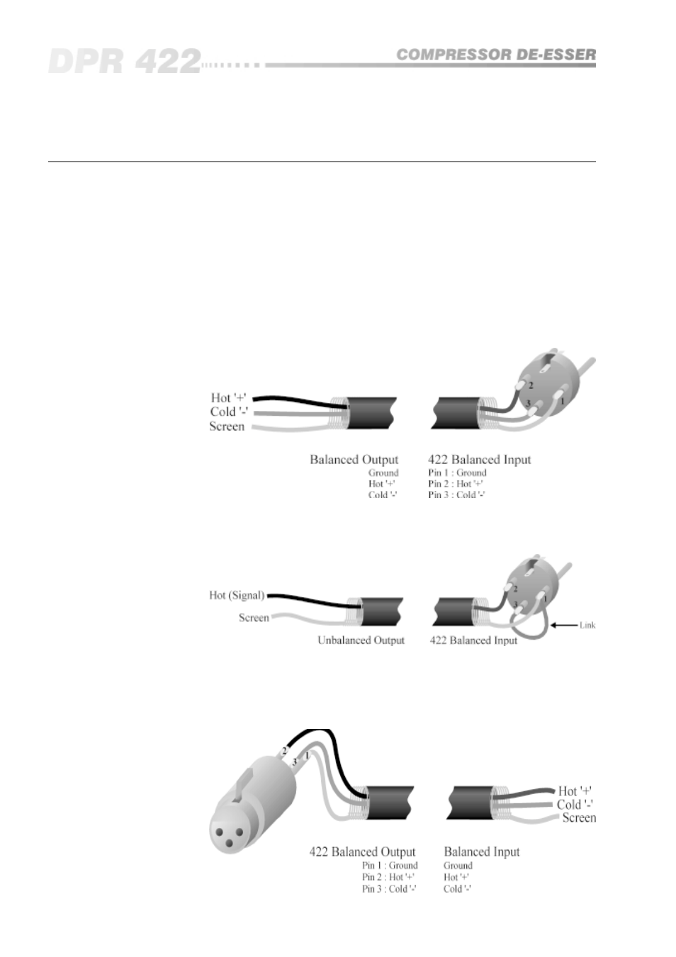 0 audio connections | BSS Audio OPAL Series DPR-422 Owner's Manual User Manual | Page 10 / 40