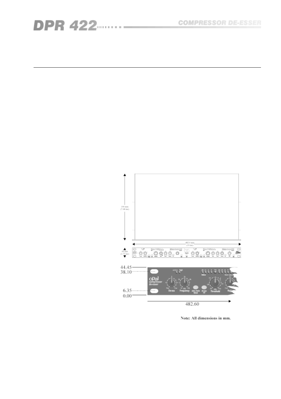 0 mechanical installation | BSS Audio OPAL Series DPR-422 Owner's Manual User Manual | Page 5 / 40