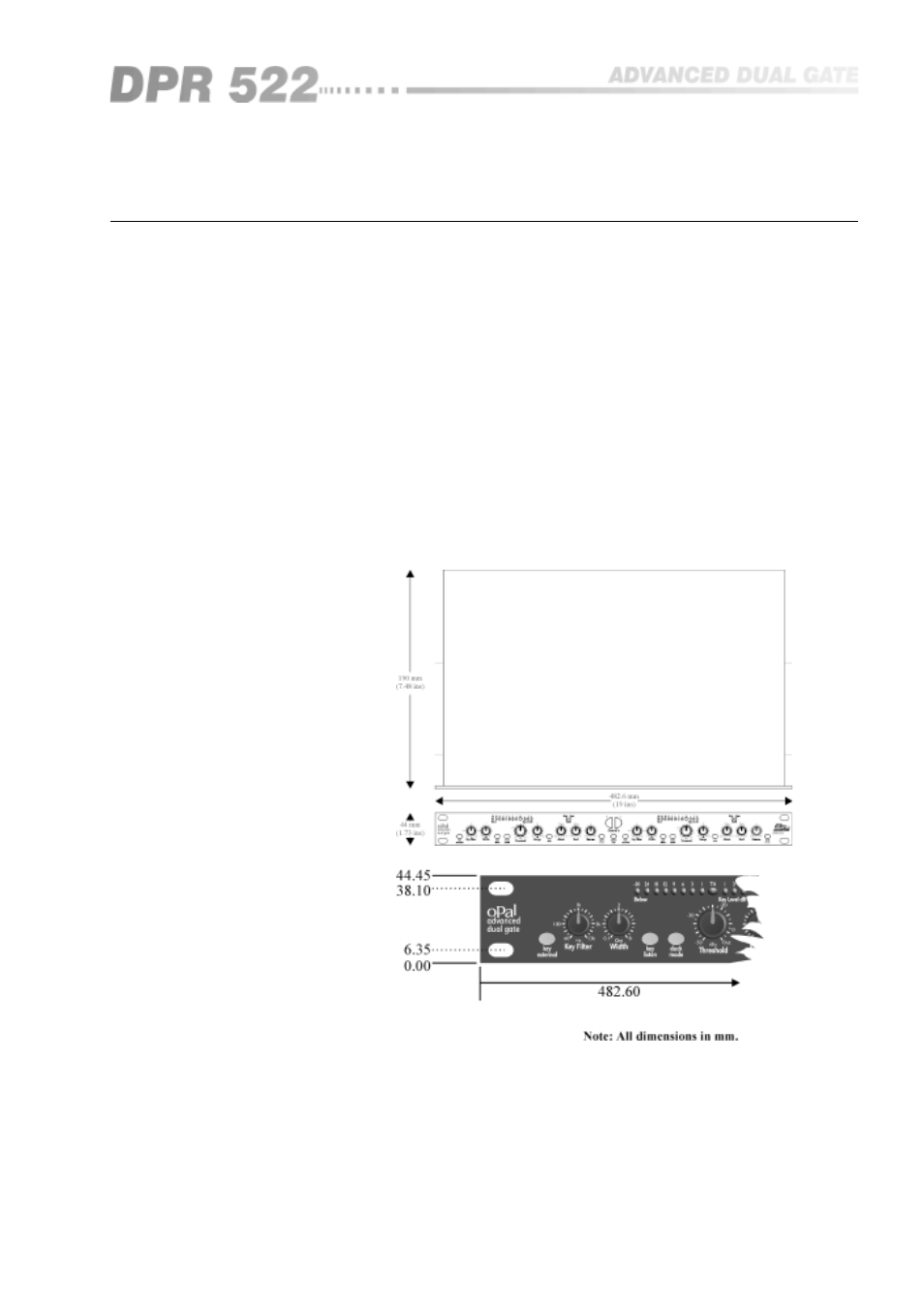 0 mechanical installation | BSS Audio OPAL Series DPR-522 Owner's Manual User Manual | Page 5 / 36