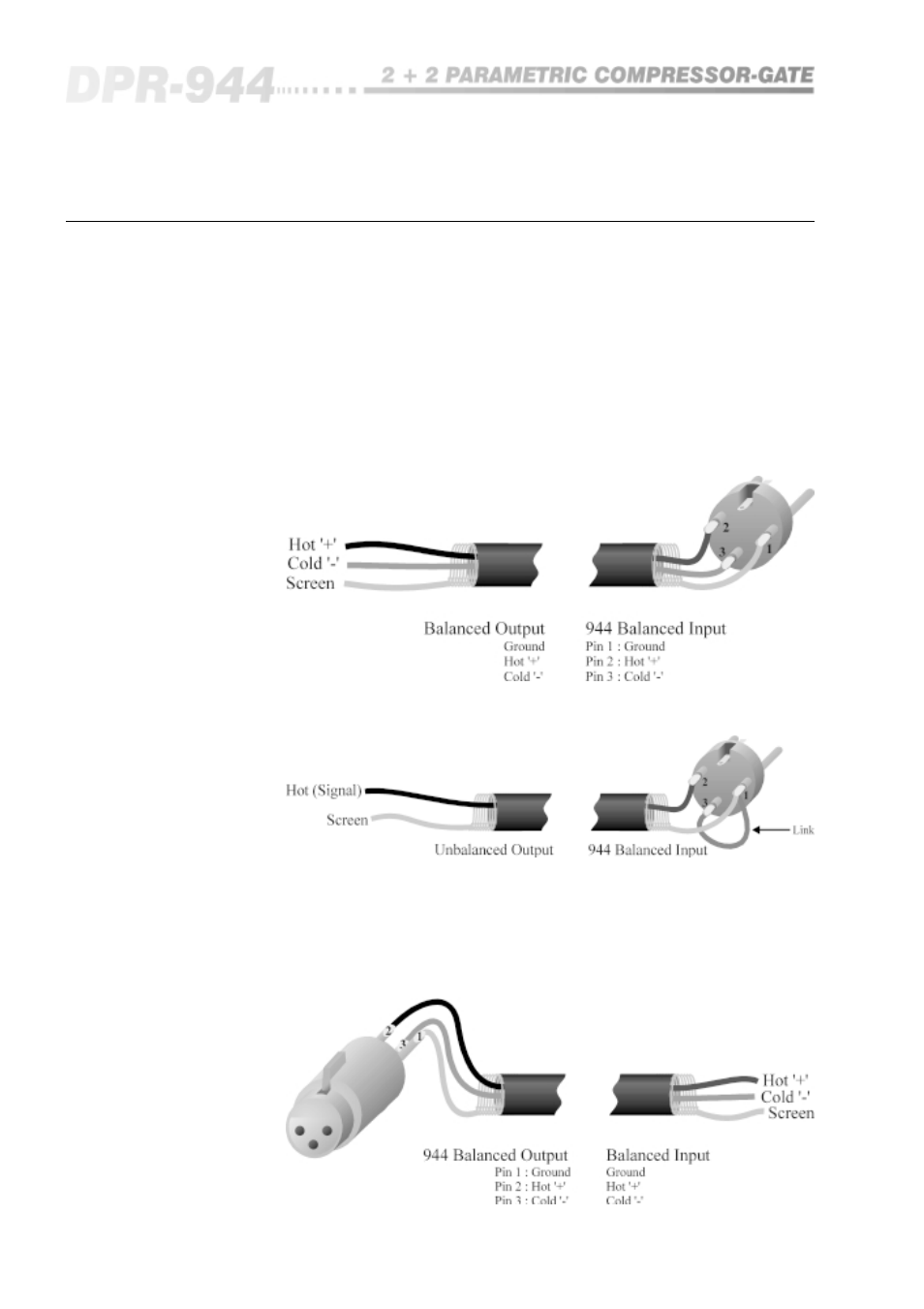 0 audio connections | BSS Audio OPAL Series DPR-944 Owner's Manual User Manual | Page 10 / 42