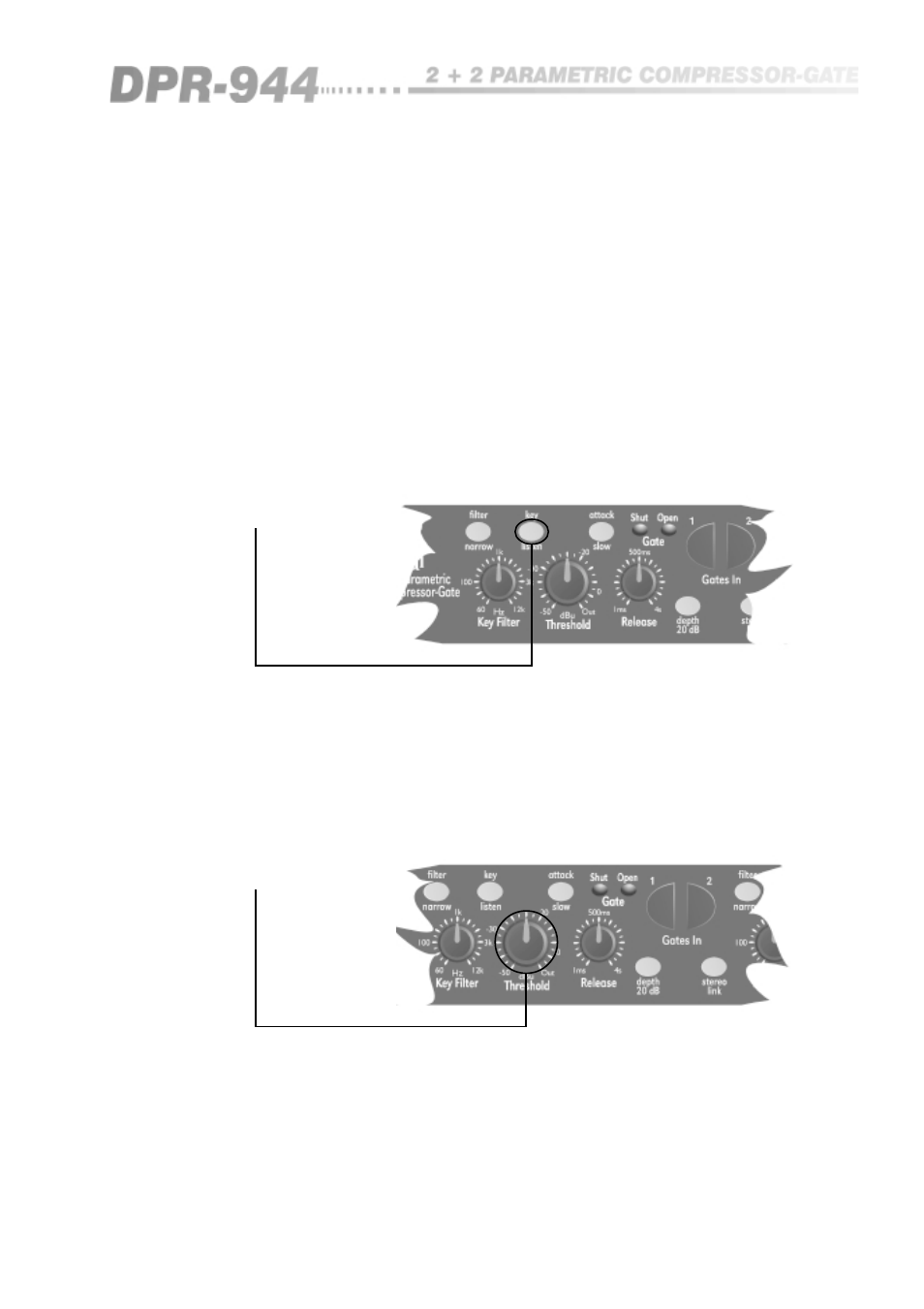 4 key listen, 5 threshold | BSS Audio OPAL Series DPR-944 Owner's Manual User Manual | Page 13 / 42