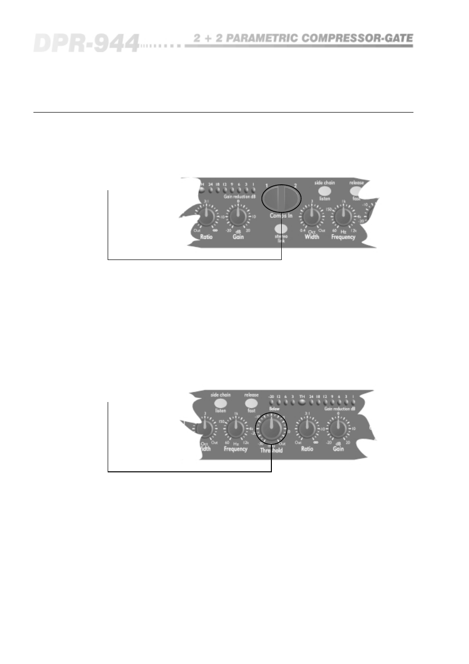 0 control operations - parametric compressor | BSS Audio OPAL Series DPR-944 Owner's Manual User Manual | Page 22 / 42