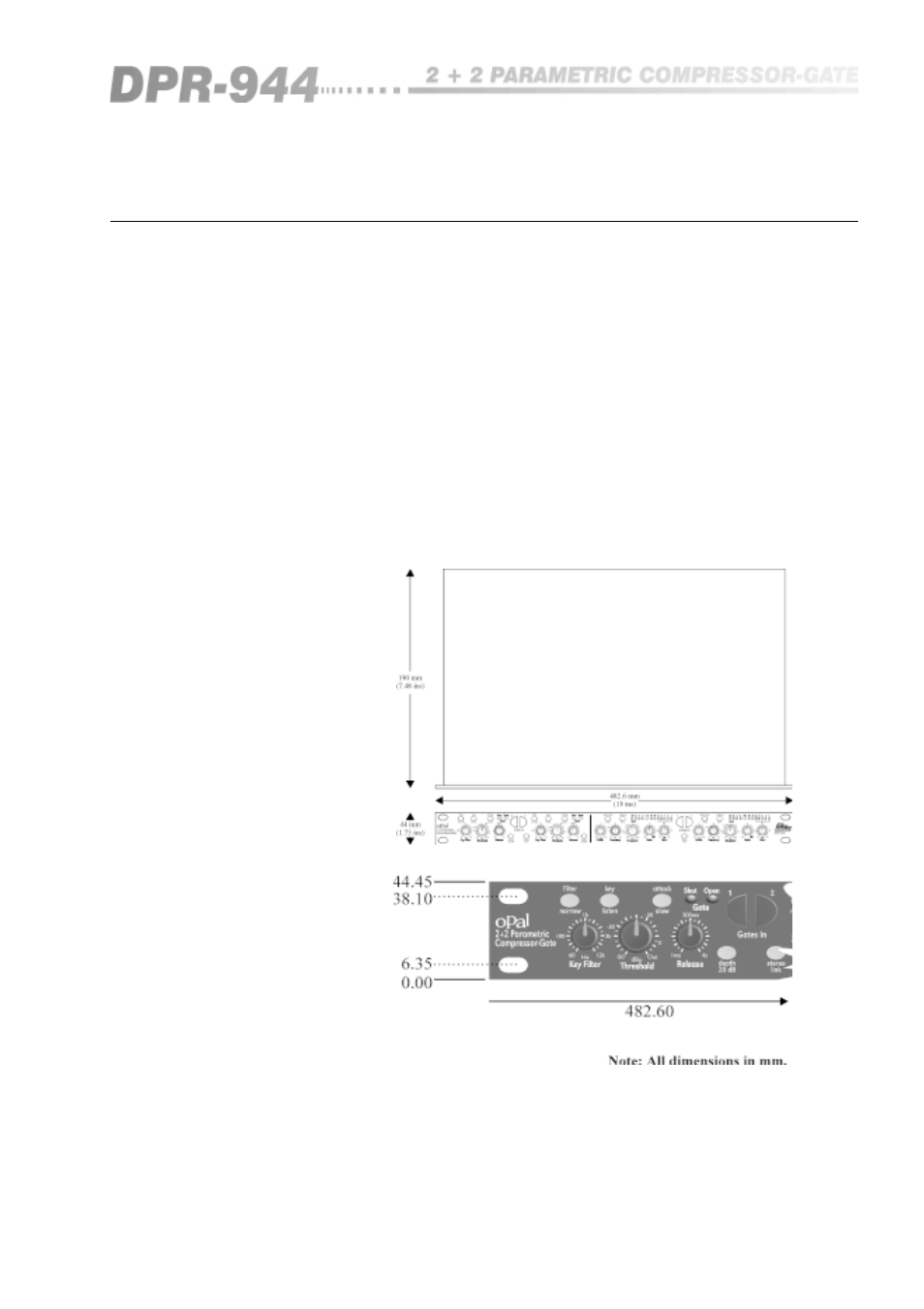 0 mechanical installation | BSS Audio OPAL Series DPR-944 Owner's Manual User Manual | Page 5 / 42