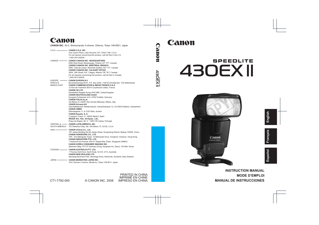 Canon Speedlite 430EX II User Manual | 122 pages