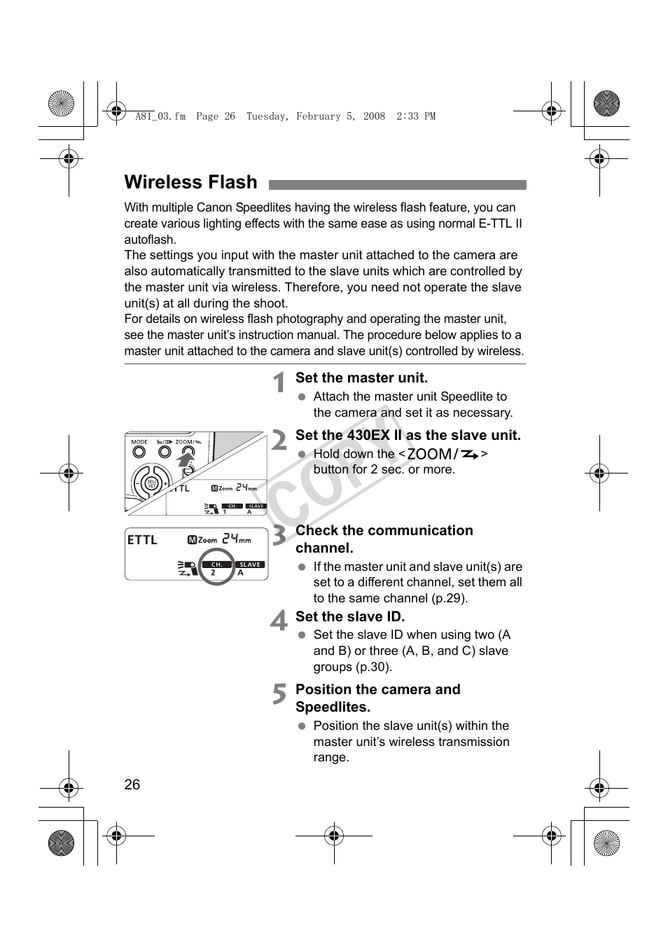 Cop y | Canon Speedlite 430EX II User Manual | Page 27 / 122