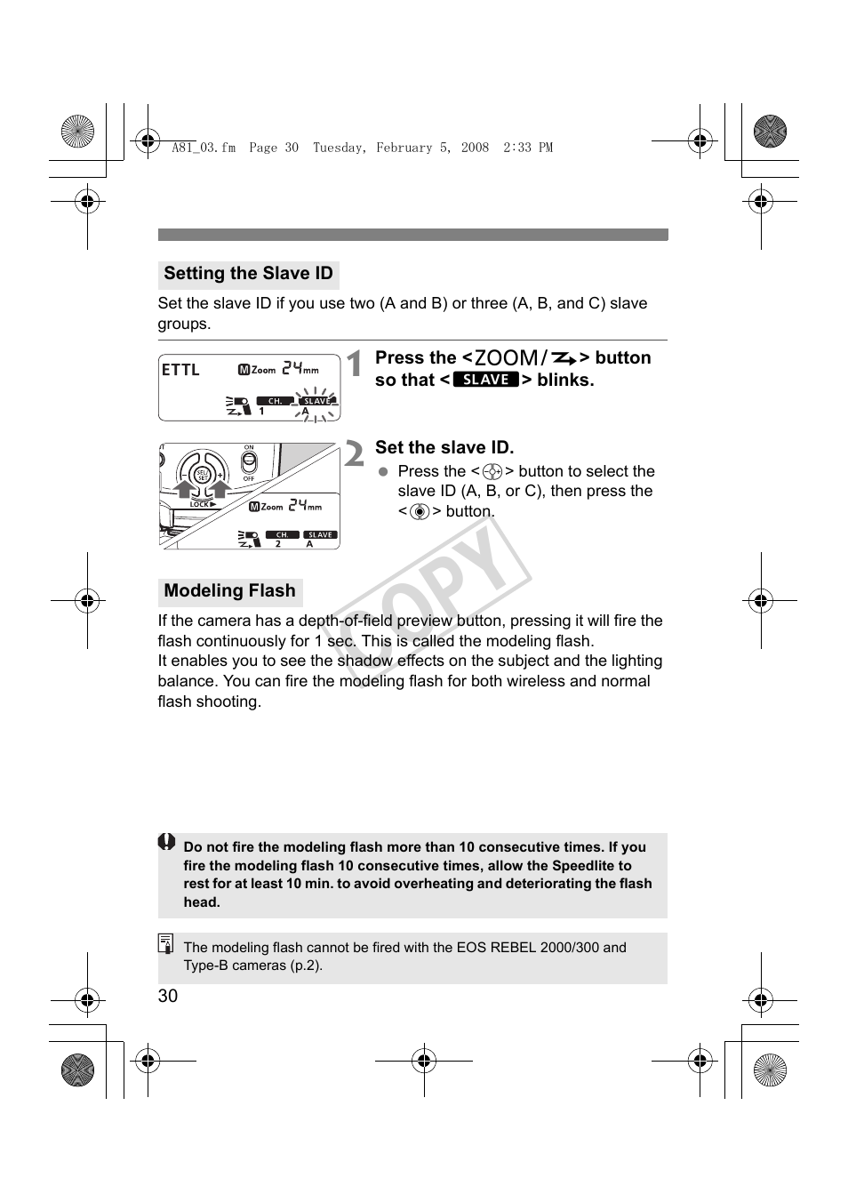 Cop y | Canon Speedlite 430EX II User Manual | Page 31 / 122