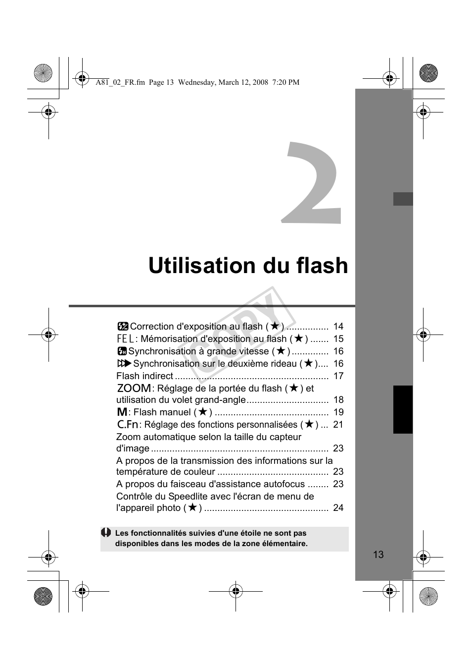 Cop y, Utilisation du flash | Canon Speedlite 430EX II User Manual | Page 54 / 122