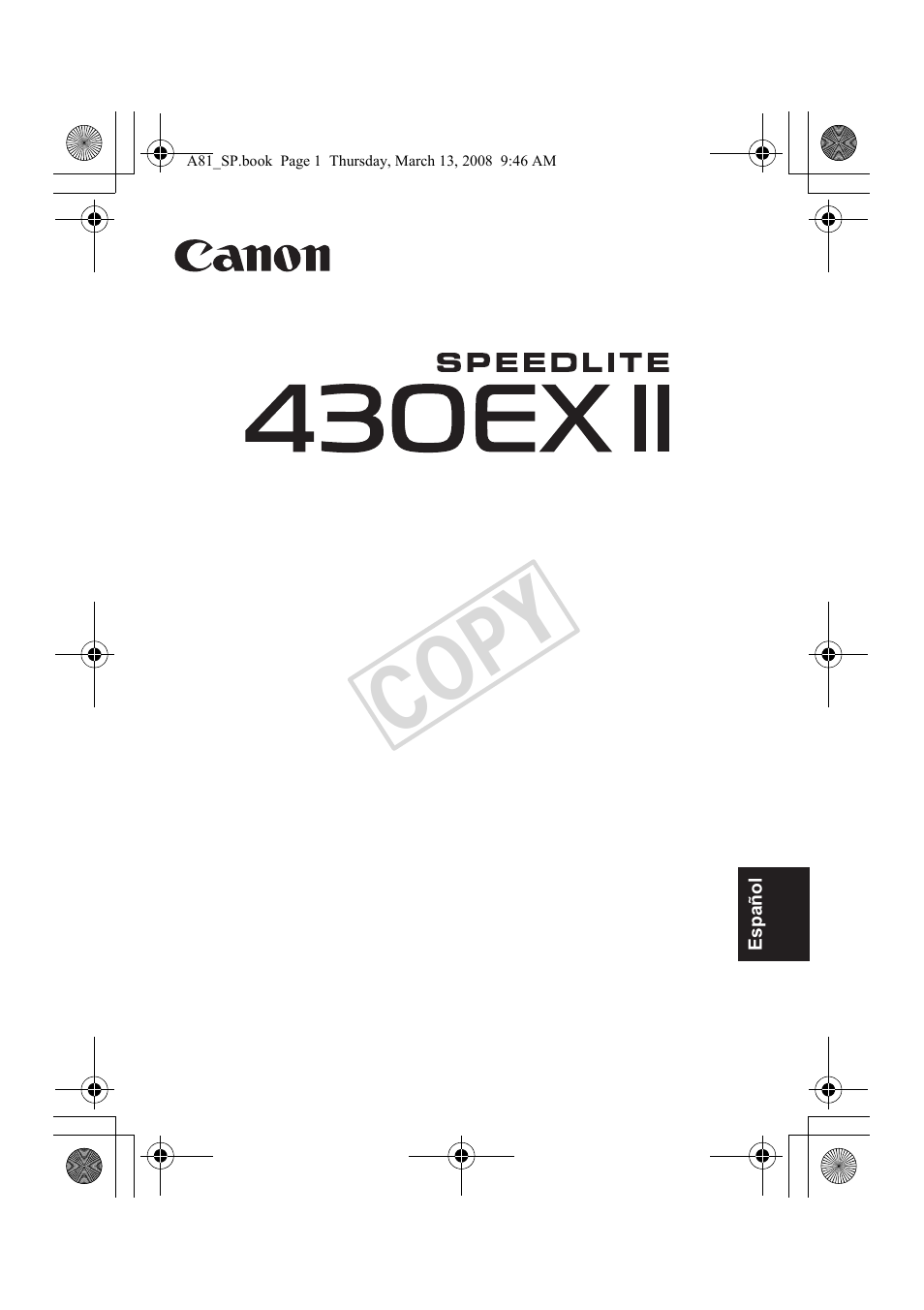 Cop y | Canon Speedlite 430EX II User Manual | Page 82 / 122