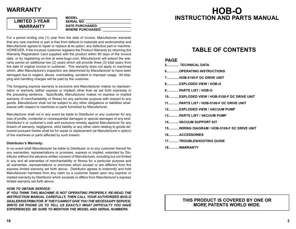 BUG-O Systems HOB-O User Manual | Page 18 / 18