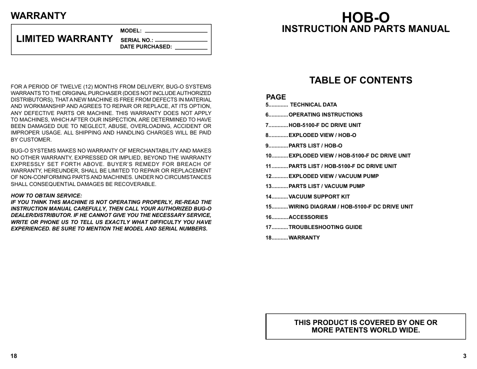 BUG-O Systems HOB-O User Manual | Page 3 / 18