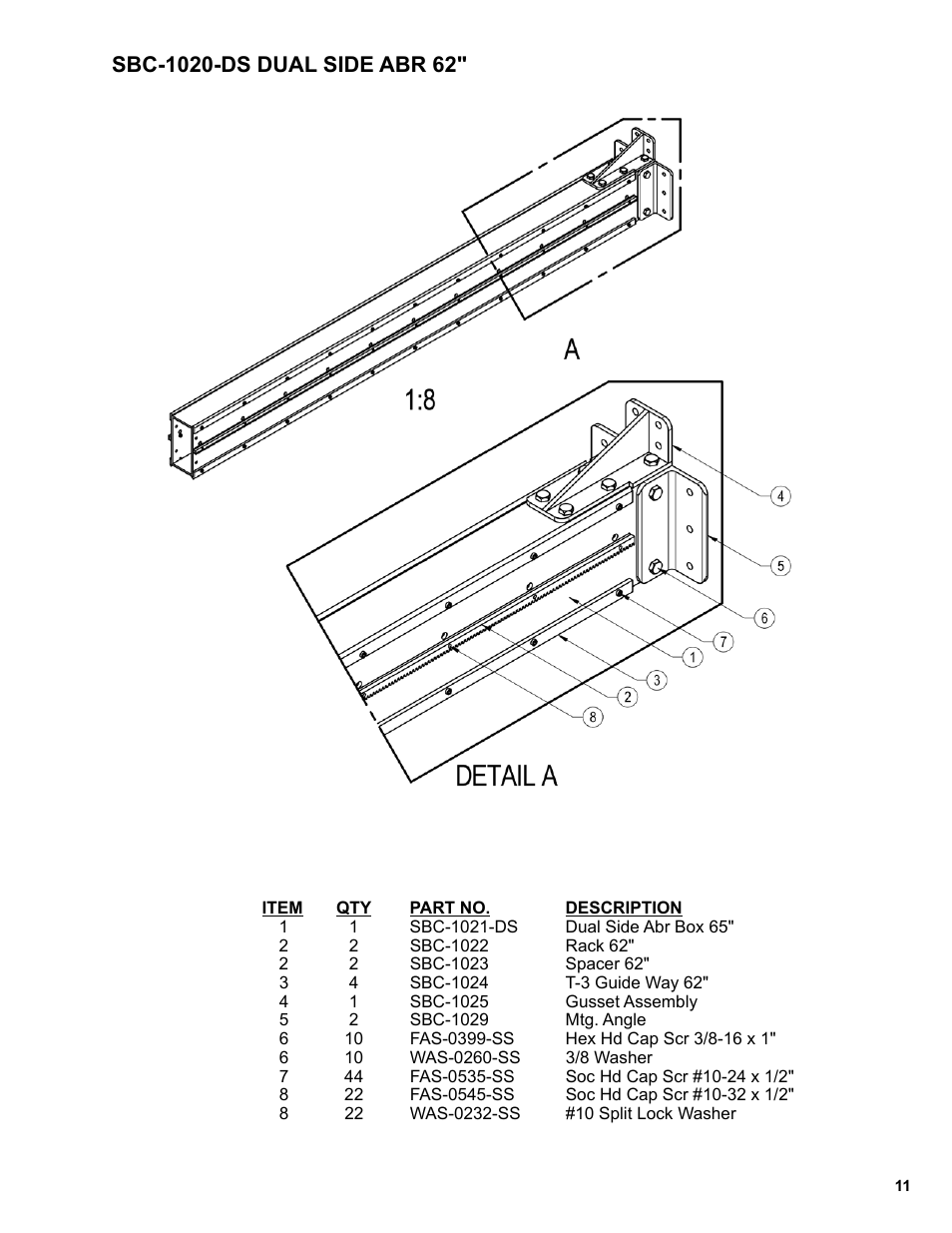 11 .....sbc-1020-ds dual side abr 62 | BUG-O Systems Side Beam System User Manual | Page 11 / 17