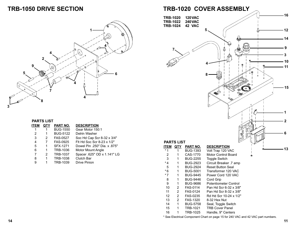 Trb-1020 cover assembly | BUG-O Systems Trac-Bug User Manual | Page 13 / 21