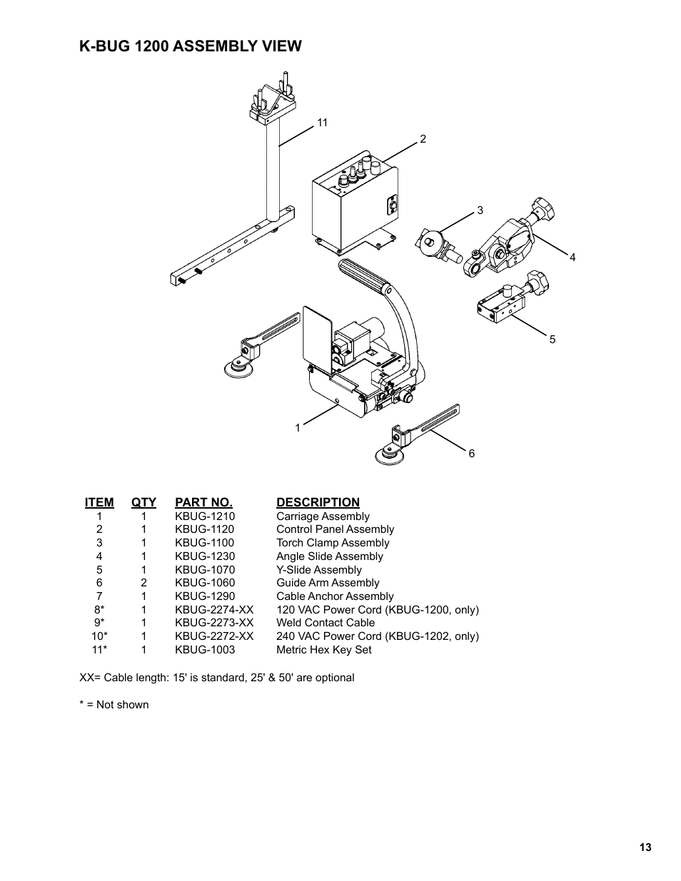 13 .........k-bug 1200 assembly view, K-bug 1200 assembly view | BUG-O Systems K-BUG 1200 User Manual | Page 13 / 21
