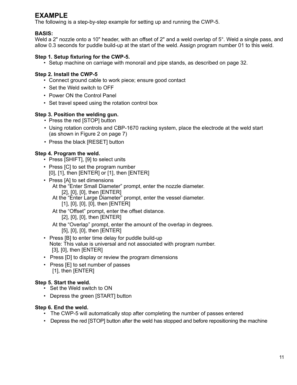 11 .......programming example, Example | BUG-O Systems CWP-5 User Manual | Page 11 / 40