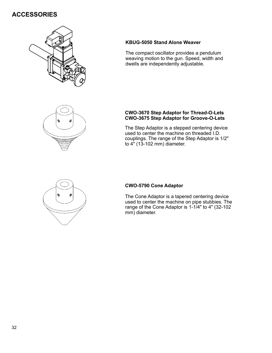 32 .......accessories, Accessories | BUG-O Systems CWP-5 User Manual | Page 32 / 40