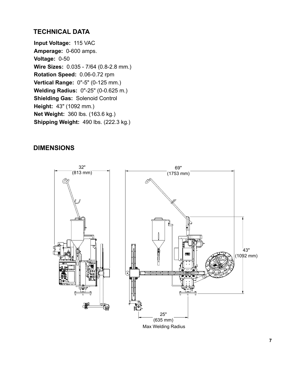 Technical data / dimensions, Technical data, Dimensions | BUG-O Systems CWP-11 User Manual | Page 7 / 47