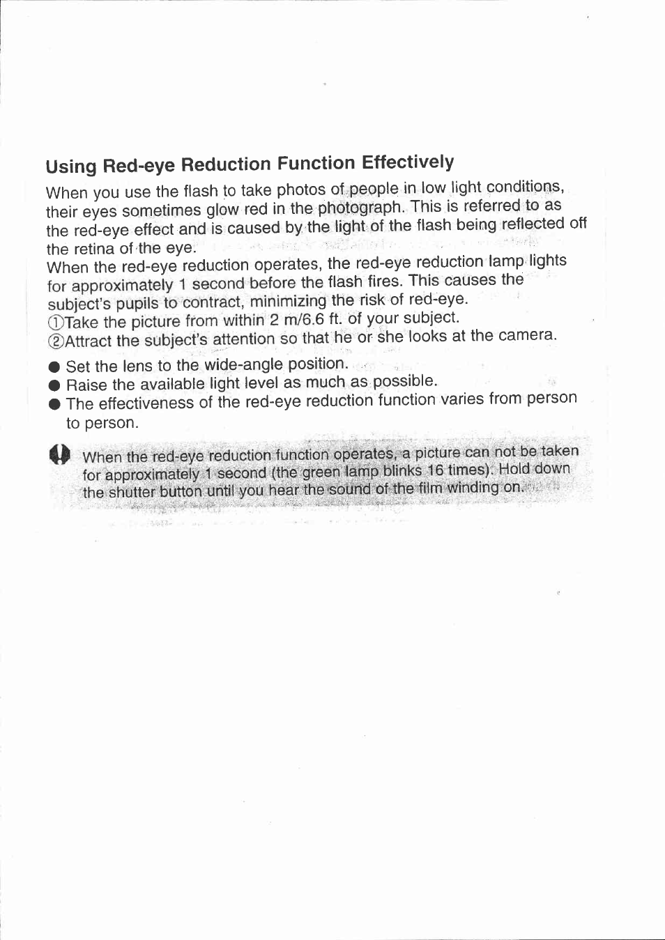 Using red-eye reduction function effectively | Canon 150U User Manual | Page 13 / 18