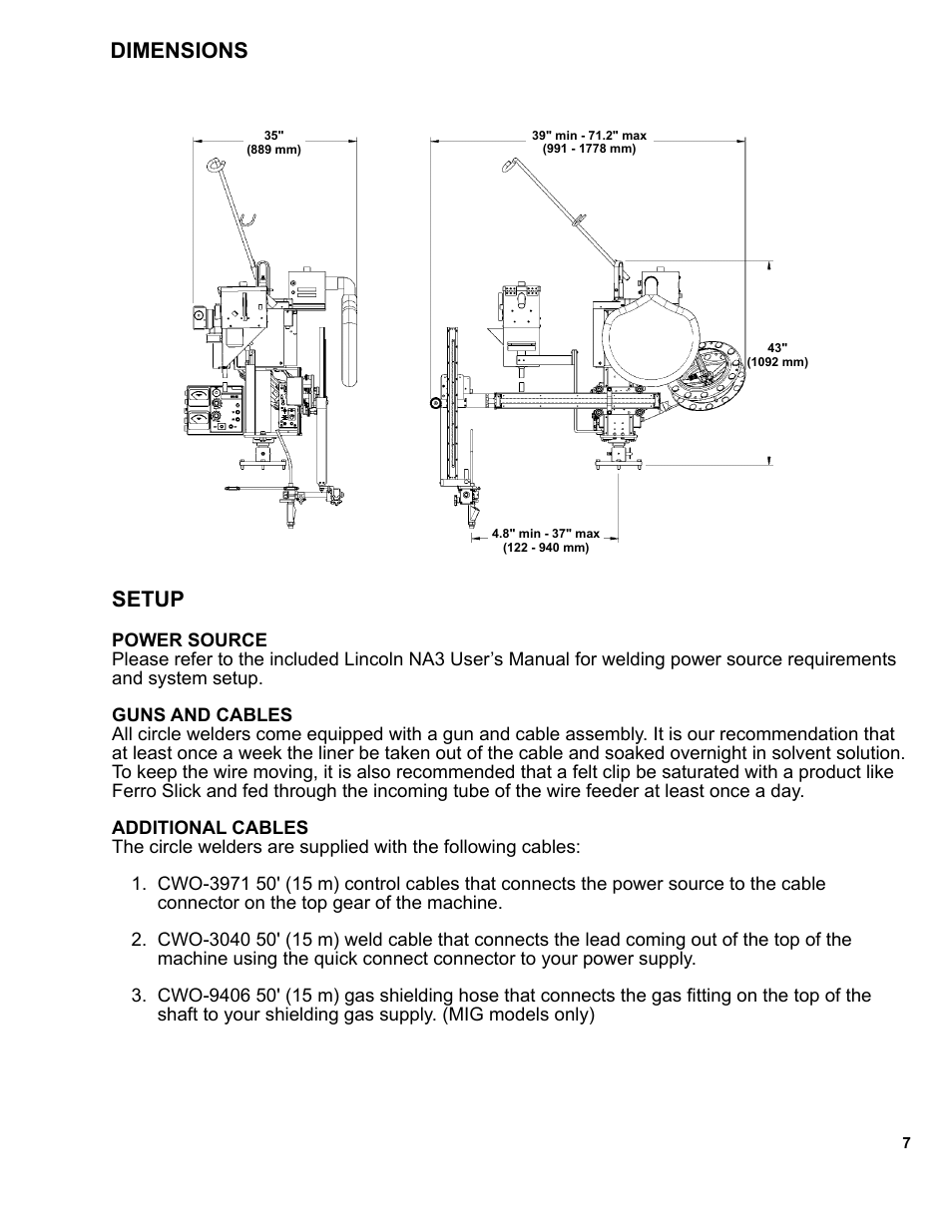 Setup, Dimensions setup | BUG-O Systems CWP-18 User Manual | Page 7 / 41