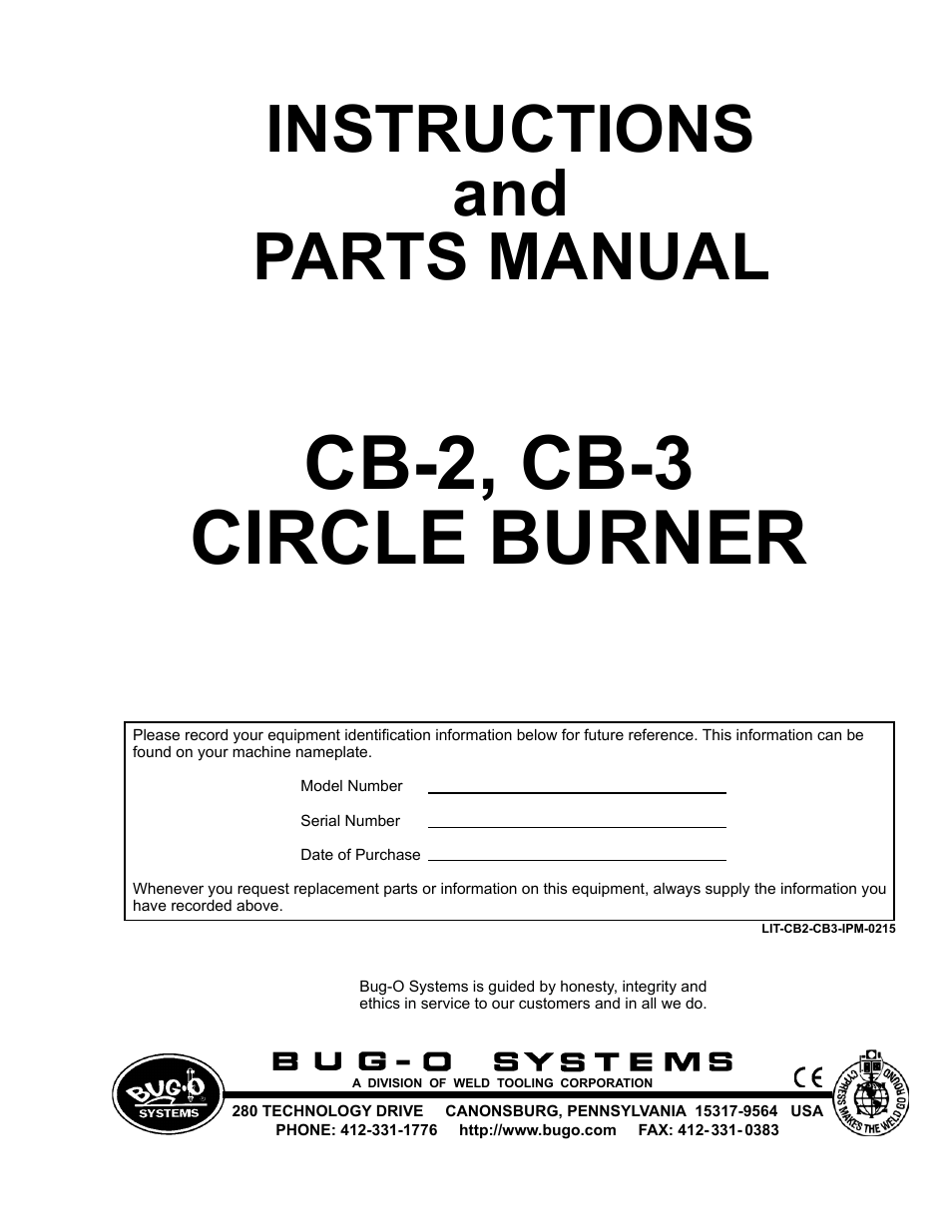 BUG-O Systems CB-2 User Manual | 30 pages