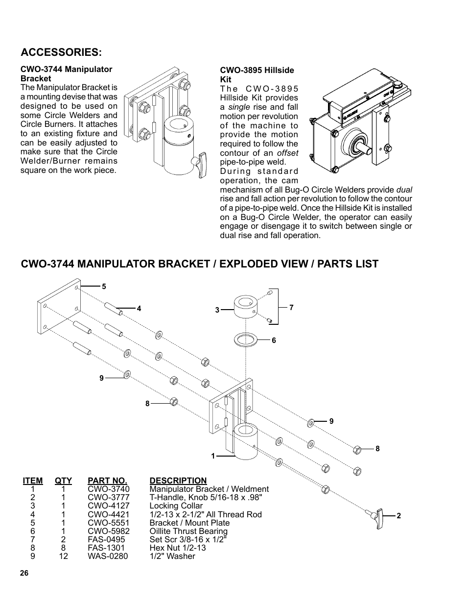 Accessories | BUG-O Systems CB-2 User Manual | Page 26 / 30