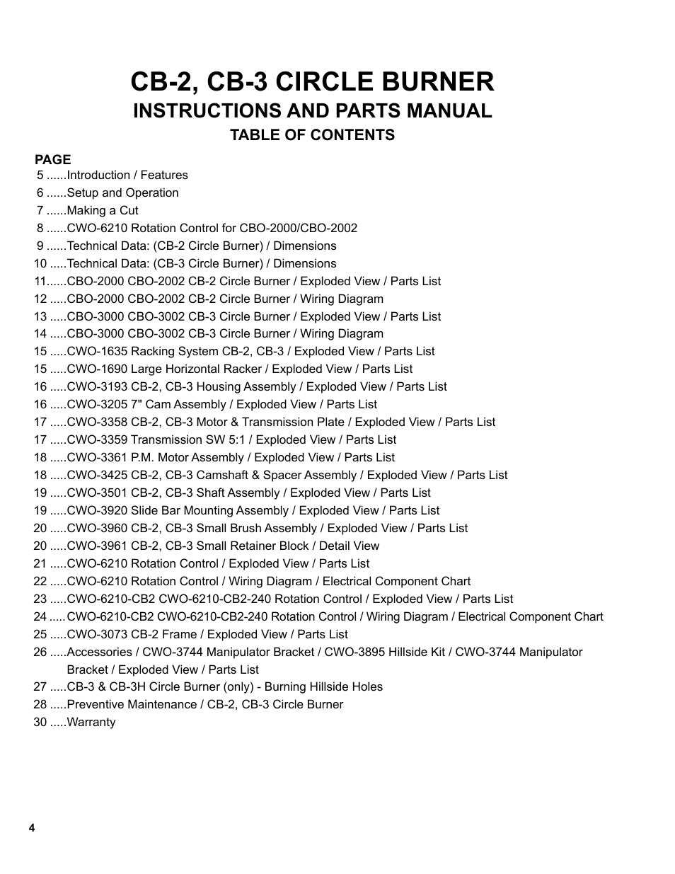 Cb-2, cb-3 circle burner, Instructions and parts manual | BUG-O Systems CB-2 User Manual | Page 4 / 30