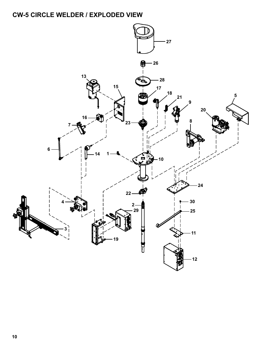 10 .......cw-5 circle welder / exploded view, Cw-5 circle welder / exploded view | BUG-O Systems CW-5 User Manual | Page 10 / 34