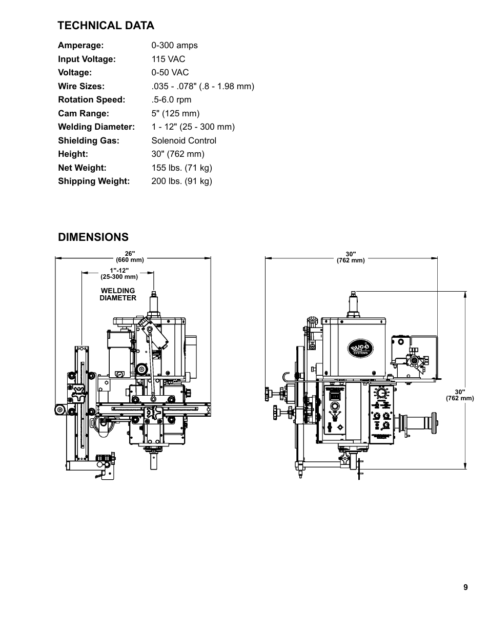 9 ........technical data / dimensions, Technical data, Dimensions | BUG-O Systems CW-5 User Manual | Page 9 / 34
