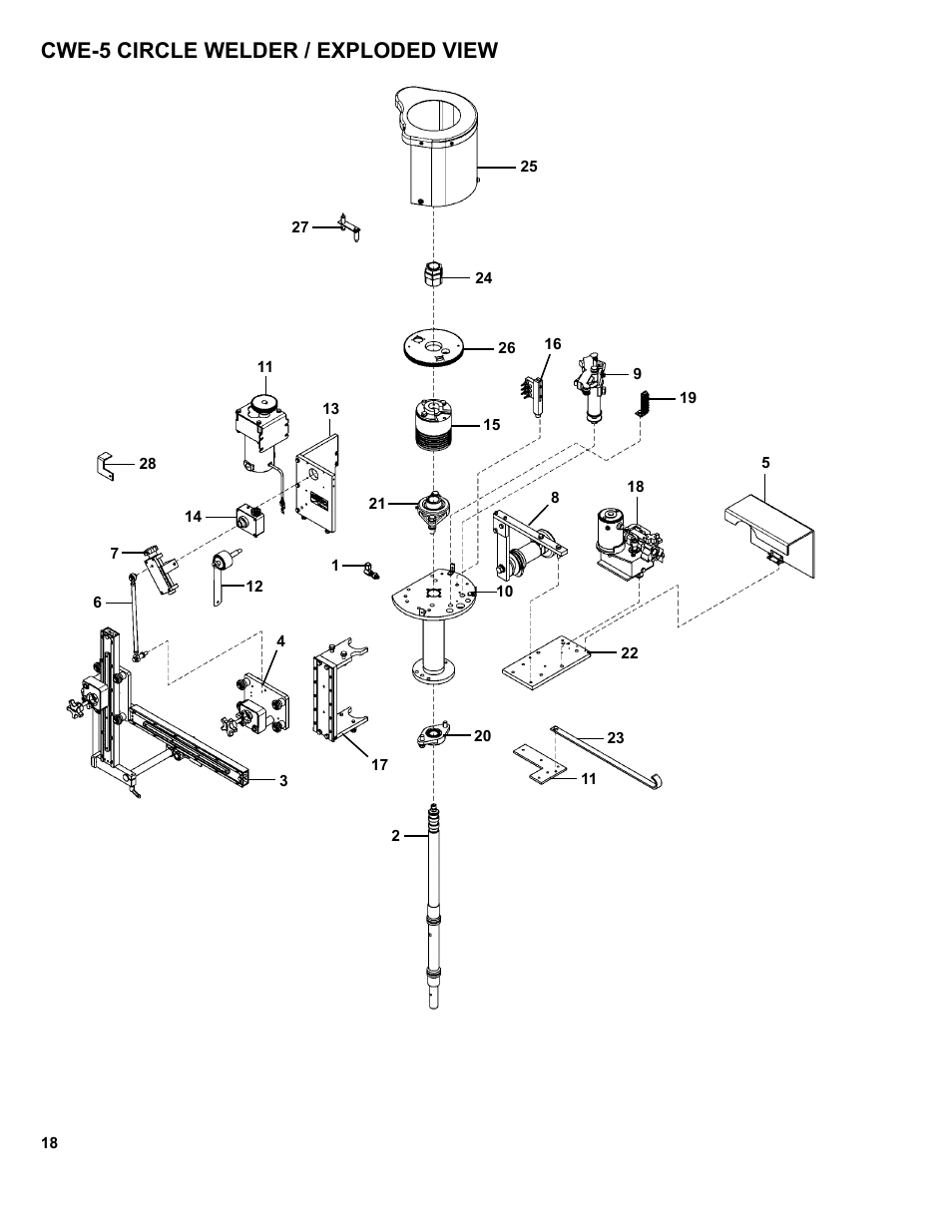 Cwe-5 circle welder / exploded view | BUG-O Systems CWE-5 User Manual | Page 18 / 40