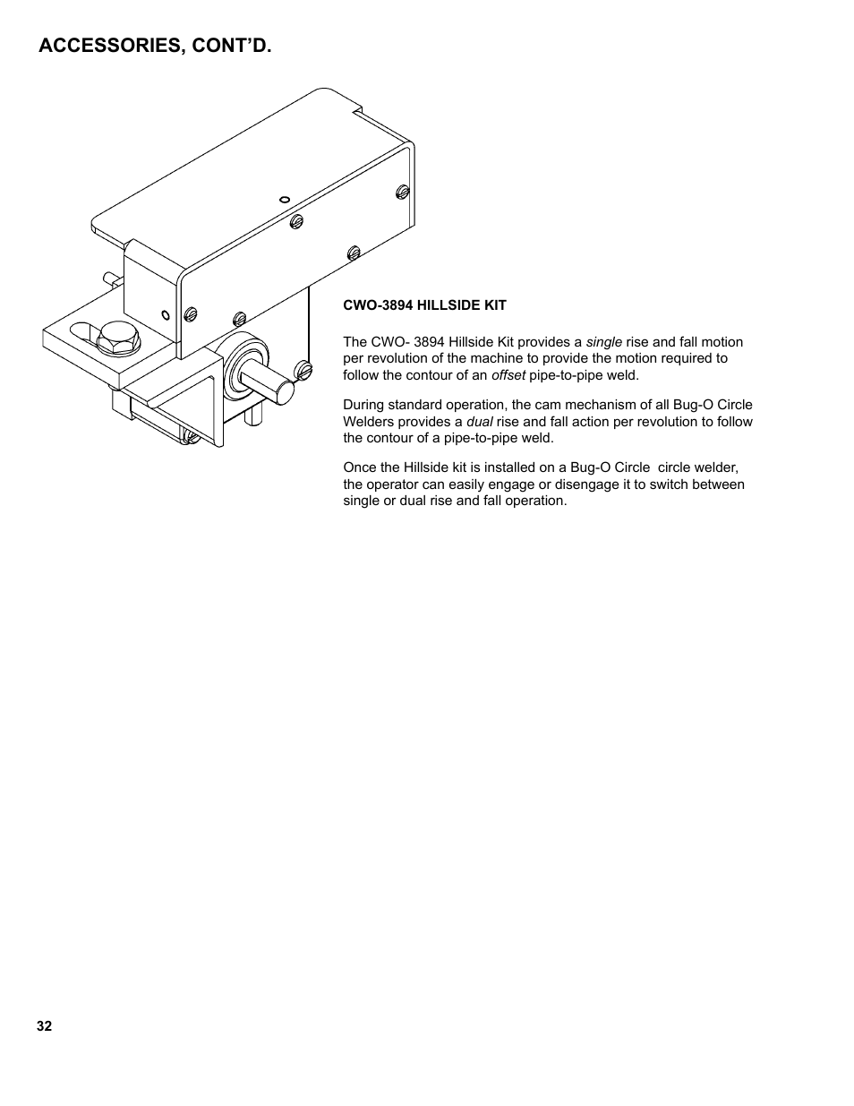 Accessories, cont’d | BUG-O Systems CWE-5 User Manual | Page 32 / 40