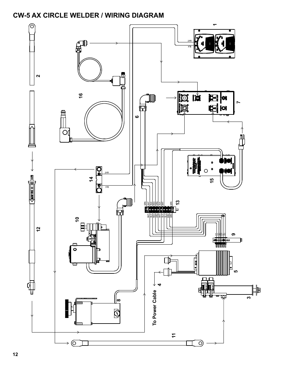 12 ......cw-5ax circle welder / wiring diagram, Cw-5 ax circle welder / wiring diagram | BUG-O Systems CW-5AX User Manual | Page 12 / 41