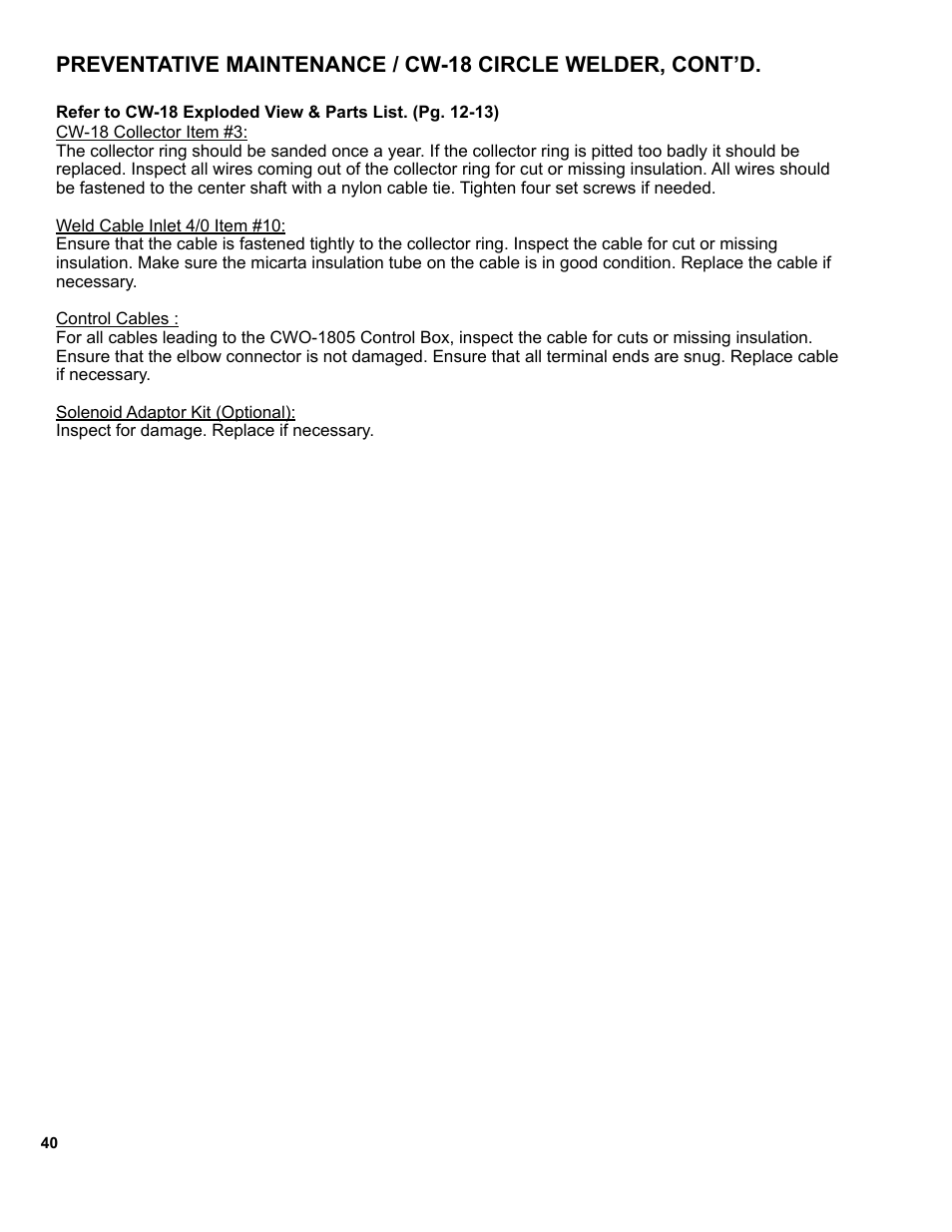 BUG-O Systems CW-18 User Manual | Page 40 / 41