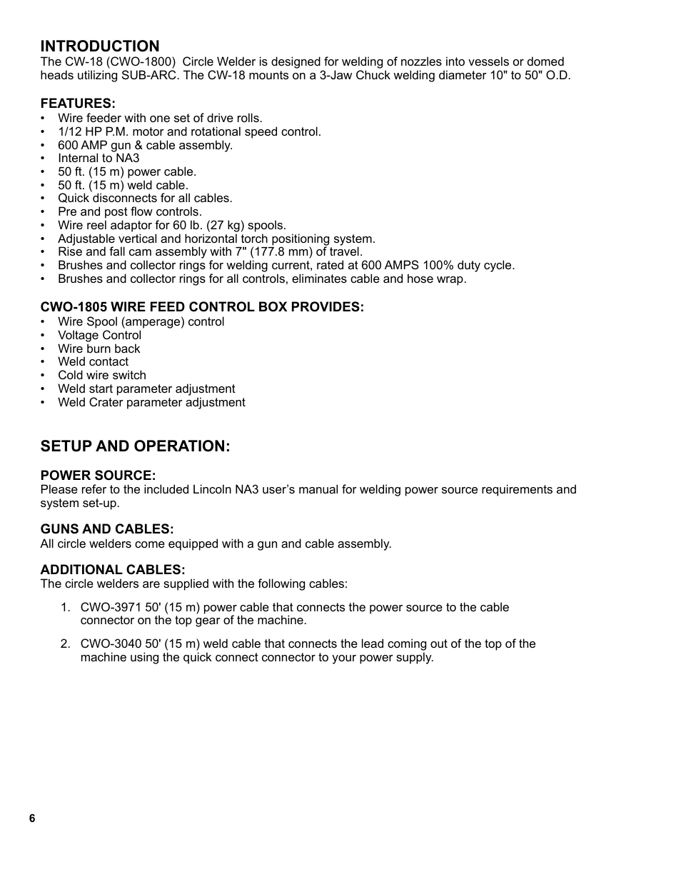 7 ...... introduction / setup and operation, Introduction, Setup and operation | BUG-O Systems CW-18 User Manual | Page 6 / 41
