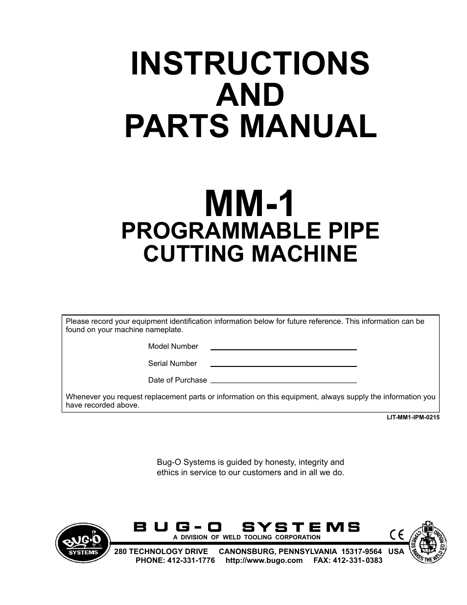 BUG-O Systems MM-1 User Manual | 48 pages