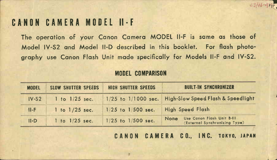 Canon IV-S2 User Manual | Page 3 / 66