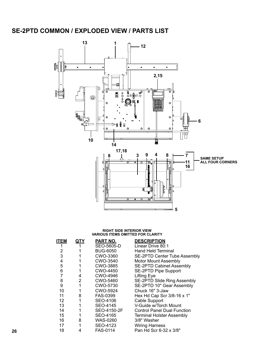 26 ... se-2ptd common: exploded view / parts list, Se-2ptd common / exploded view / parts list | BUG-O Systems SE-2PTD User Manual | Page 26 / 43