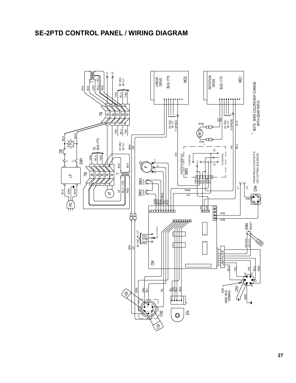 27 ... se-2ptd control panel / wiring diagram, Se-2ptd control panel / wiring diagram | BUG-O Systems SE-2PTD User Manual | Page 27 / 43