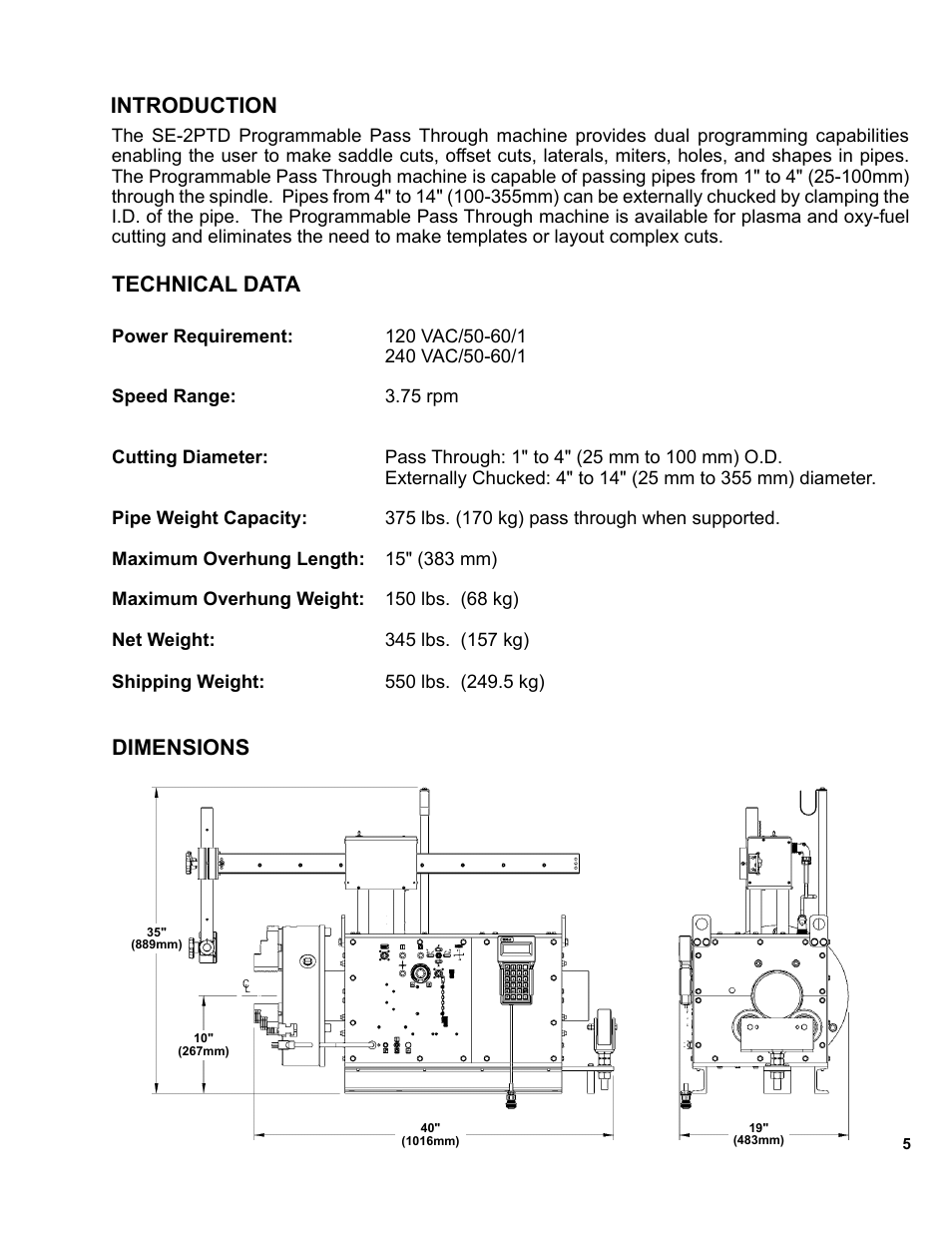 5 ..... introduction / technical data / dimensions, Introduction, Technical data | Dimensions | BUG-O Systems SE-2PTD User Manual | Page 5 / 43