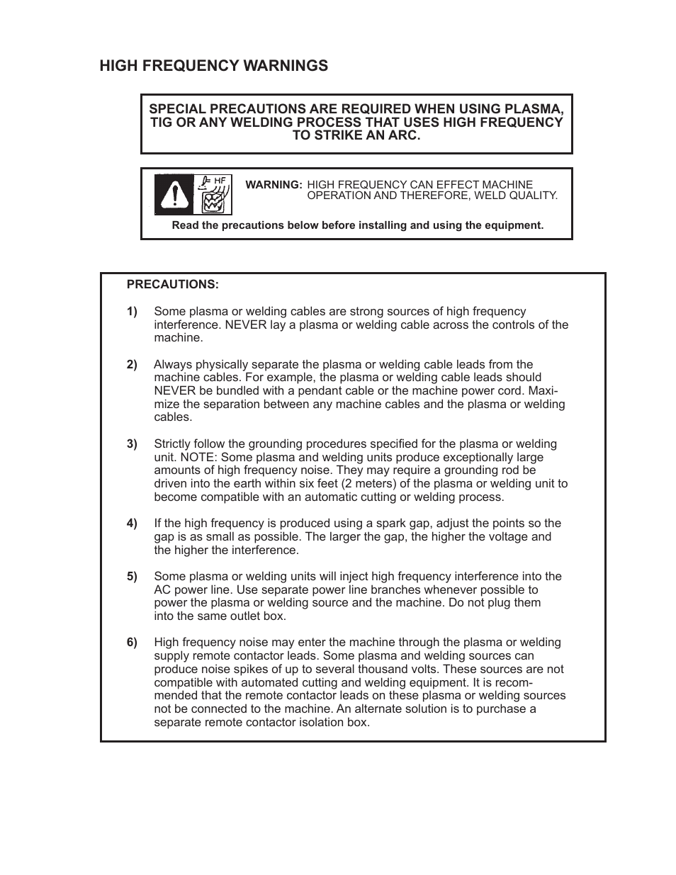 High frequency warnings | BUG-O Systems BGW-5000 User Manual | Page 3 / 47