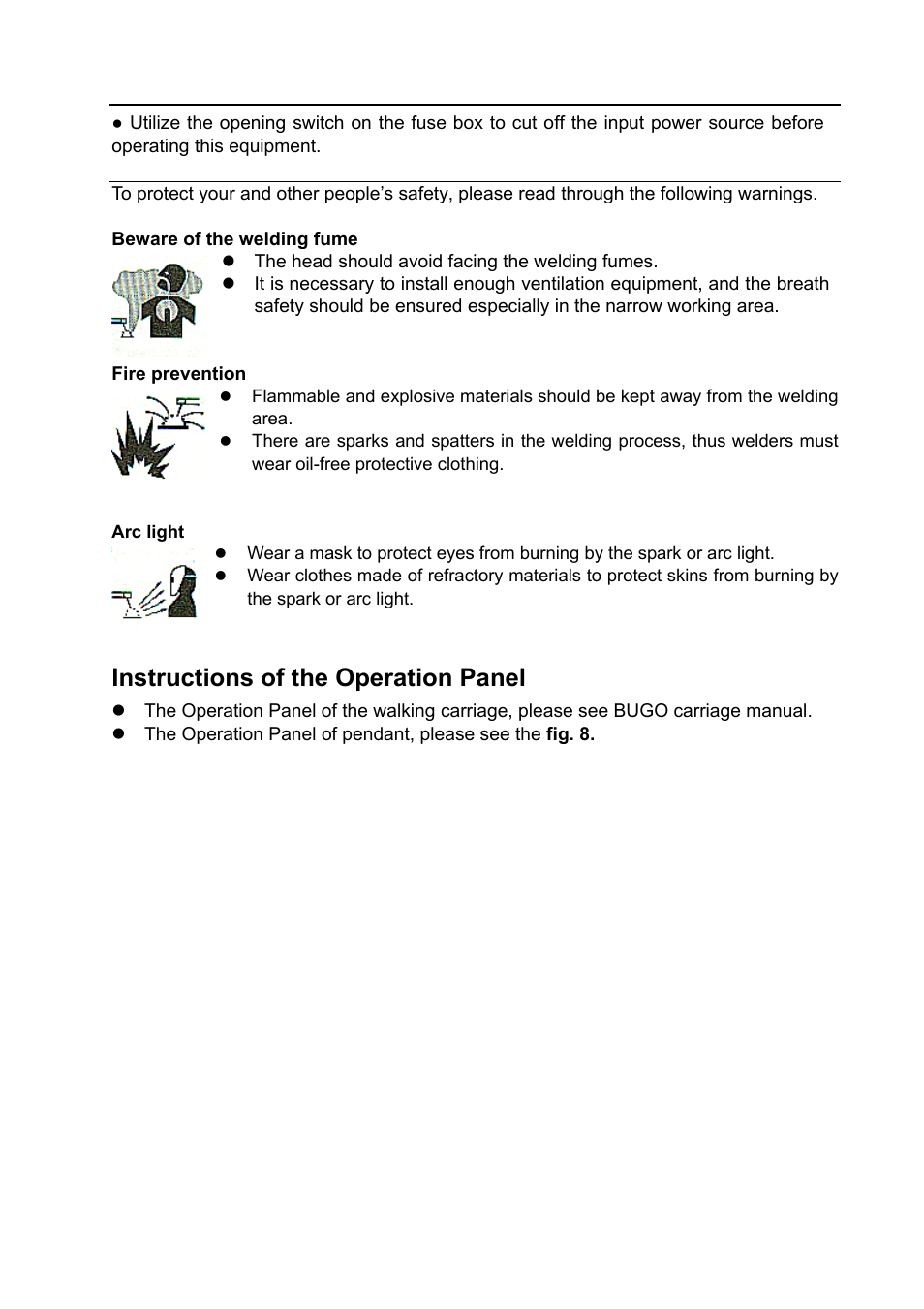 Instructions of the operation panel | BUG-O Systems BVW-1000 User Manual | Page 17 / 26