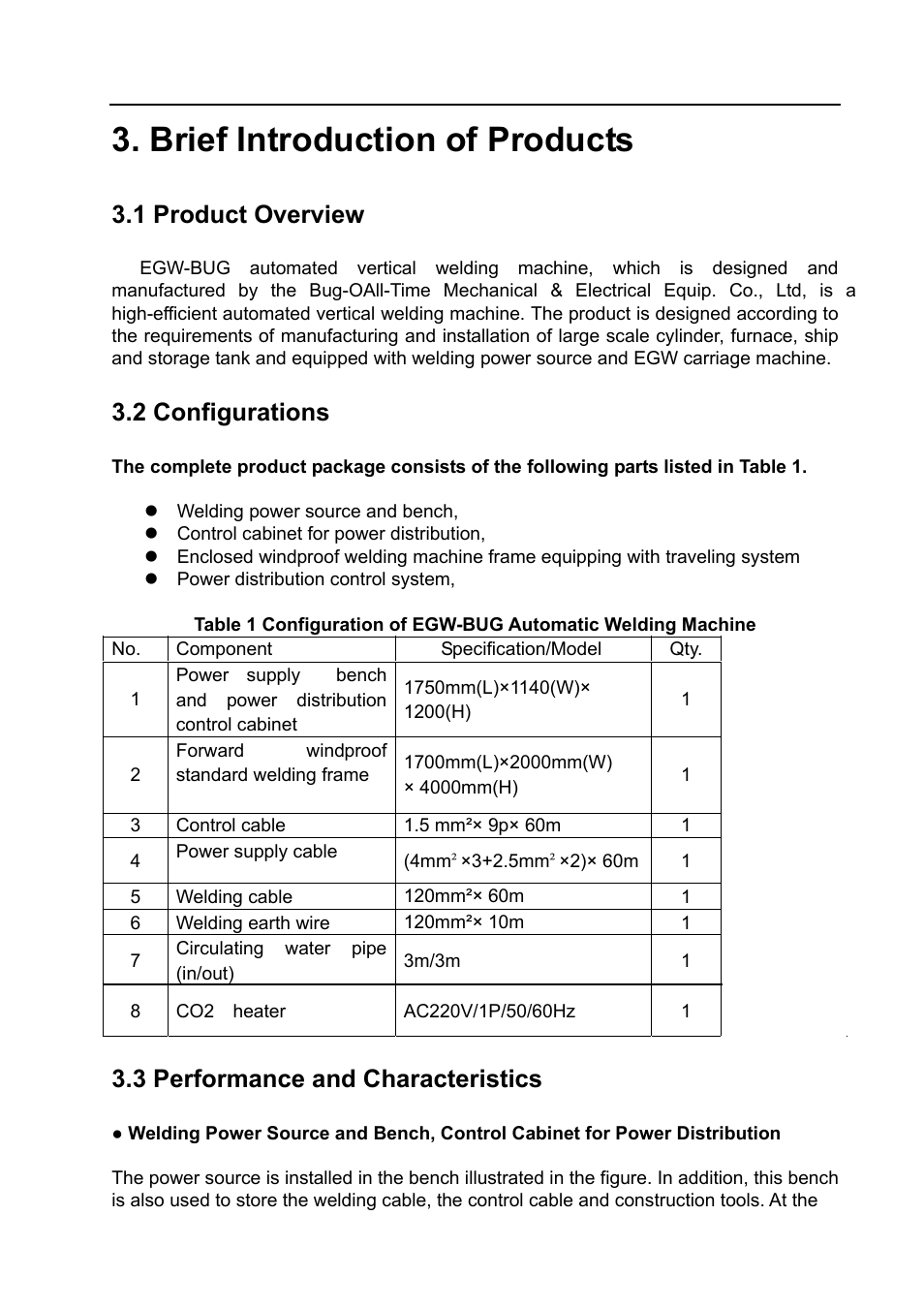 Brief introduction of products, 1 product overview, 2 configurations | 3 performance and characteristics | BUG-O Systems BVW-1000 User Manual | Page 9 / 26