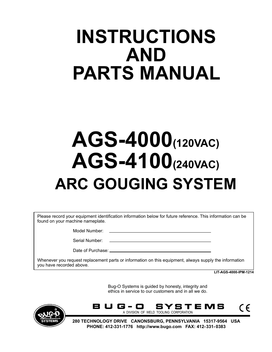 BUG-O Systems AGS-4000 User Manual | 46 pages