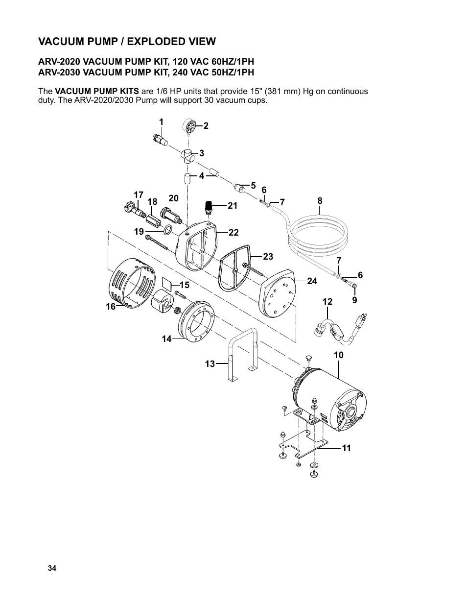 34 ....................vacuum pump / exploded view | BUG-O Systems AGS-4000 User Manual | Page 34 / 46