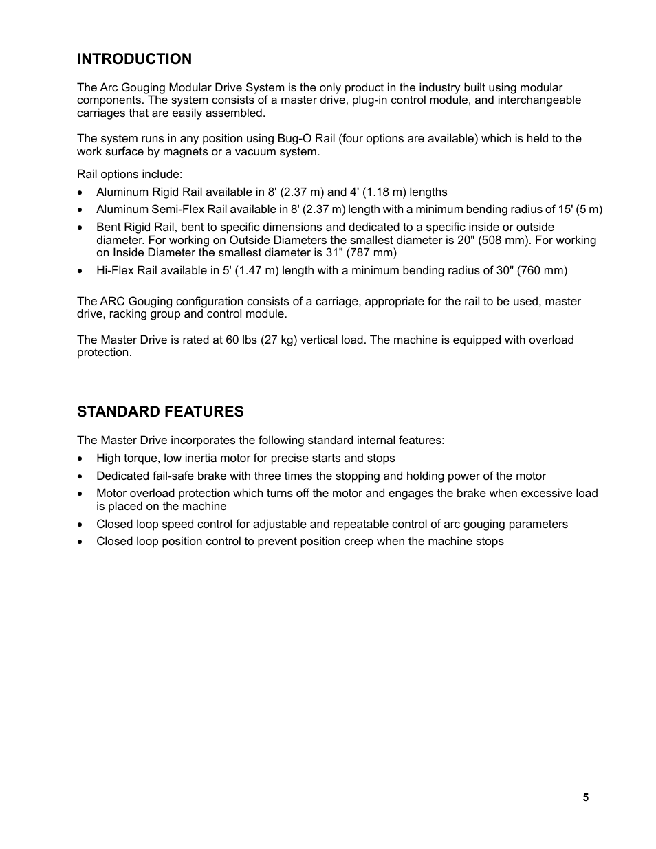 Standard features, Introduction | BUG-O Systems AGS-4000 User Manual | Page 5 / 46