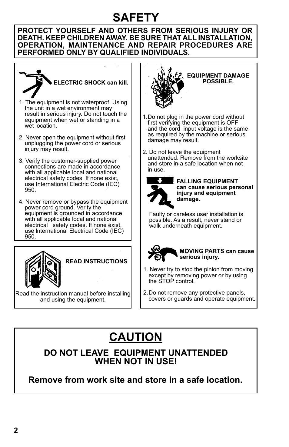 Safety, Caution | BUG-O Systems DC IV v.2 User Manual | Page 2 / 22