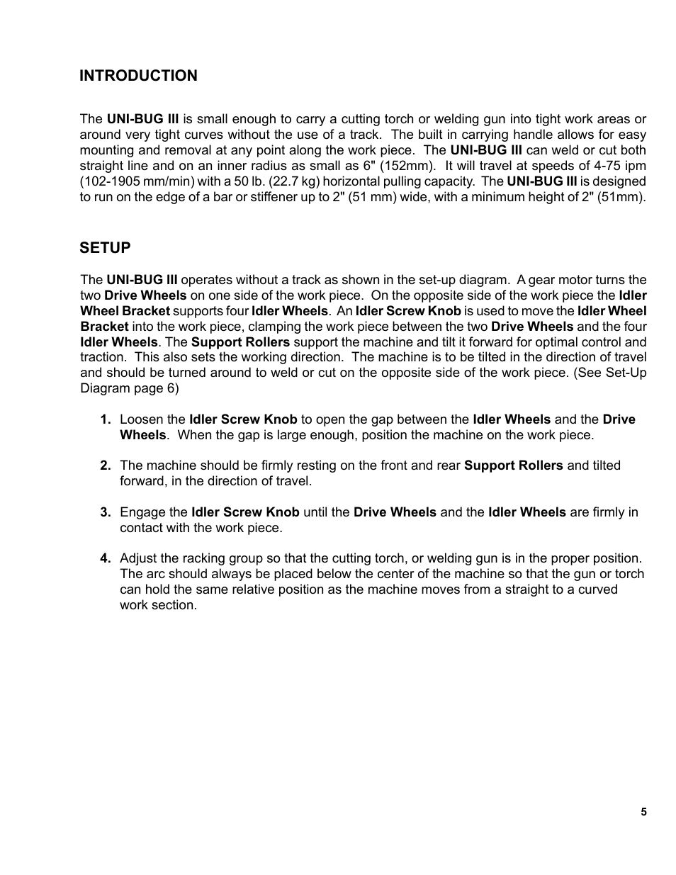 5 .............introduction / setup | BUG-O Systems UNI-BUG III User Manual | Page 5 / 44